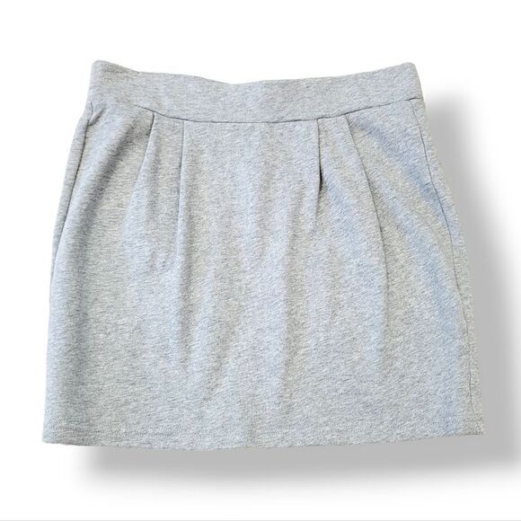 NEW Vintage 90's Y2K Old Navy Pleated Sweatshirt Knit Skirt in Gray Size Small - Picture 1 of 5